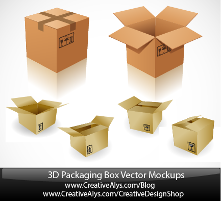 free vector 3D Packaging Vector Mockups